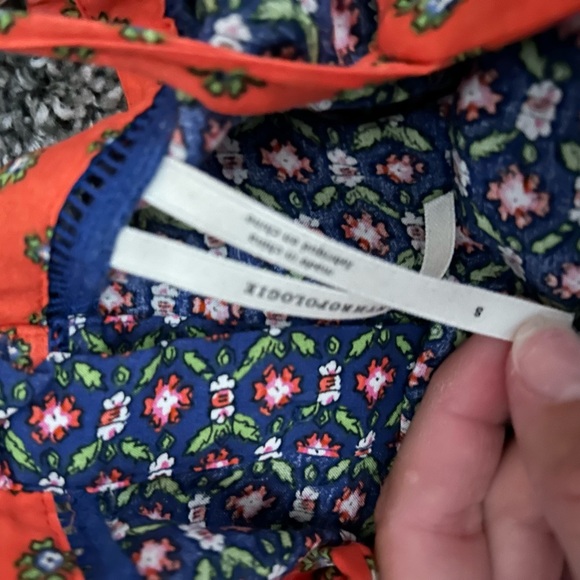 Anthropologie • Sleeveless Blue Orange Button
Back Floral Jumpsuit Size Small - Picture 2 of 3